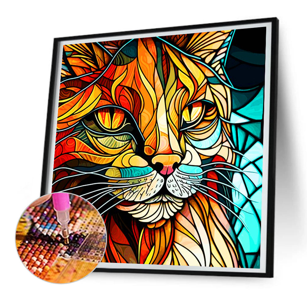 Tired Cat - Full Round Drill Diamond Painting 30*30CM