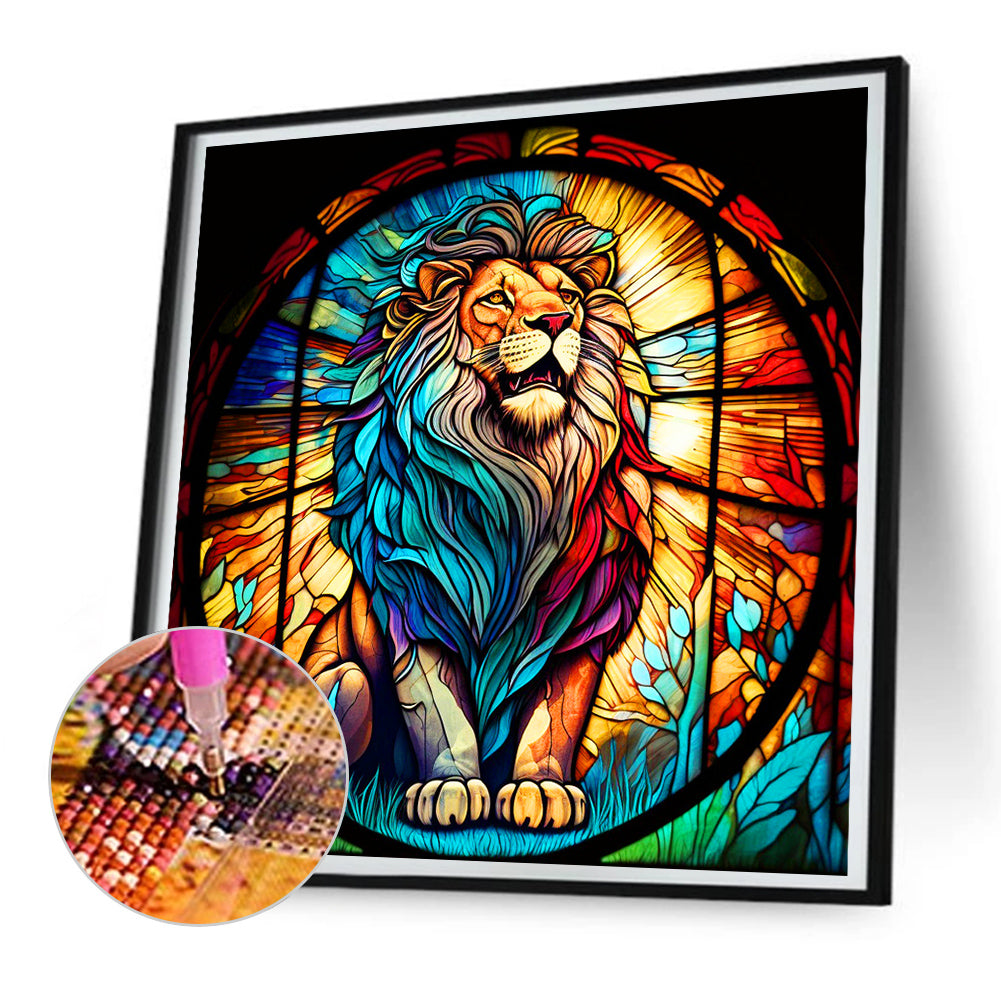 Roaring Lion - Full Round Drill Diamond Painting 30*30CM