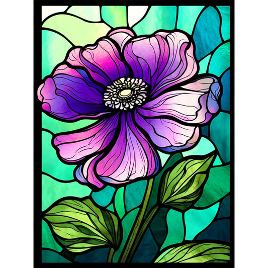 Purple Flower - Full Round Drill Diamond Painting 30*40CM