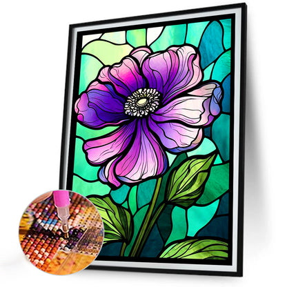 Purple Flower - Full Round Drill Diamond Painting 30*40CM