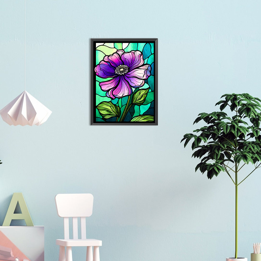 Purple Flower - Full Round Drill Diamond Painting 30*40CM