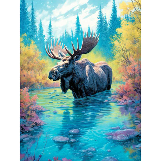 Cow In Water - Full Round Drill Diamond Painting 30*40CM