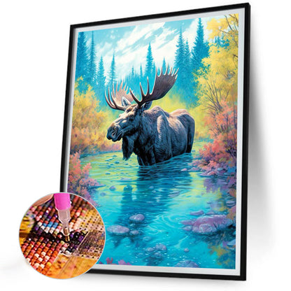 Cow In Water - Full Round Drill Diamond Painting 30*40CM