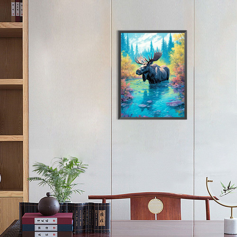 Cow In Water - Full Round Drill Diamond Painting 30*40CM