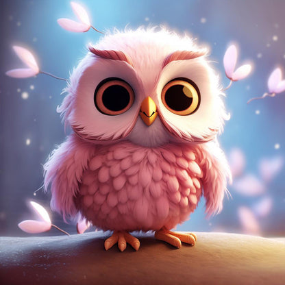 Cute Owl - Full Round Drill Diamond Painting 30*30CM