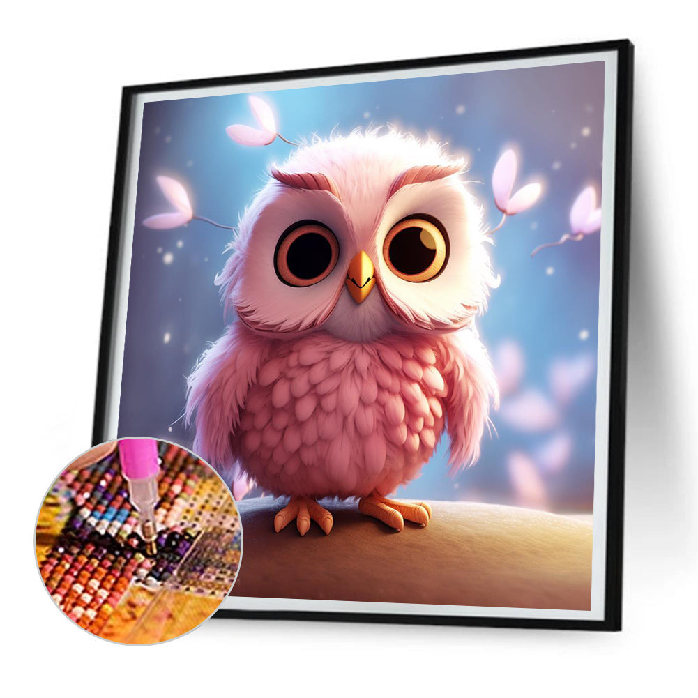 Cute Owl - Full Round Drill Diamond Painting 30*30CM