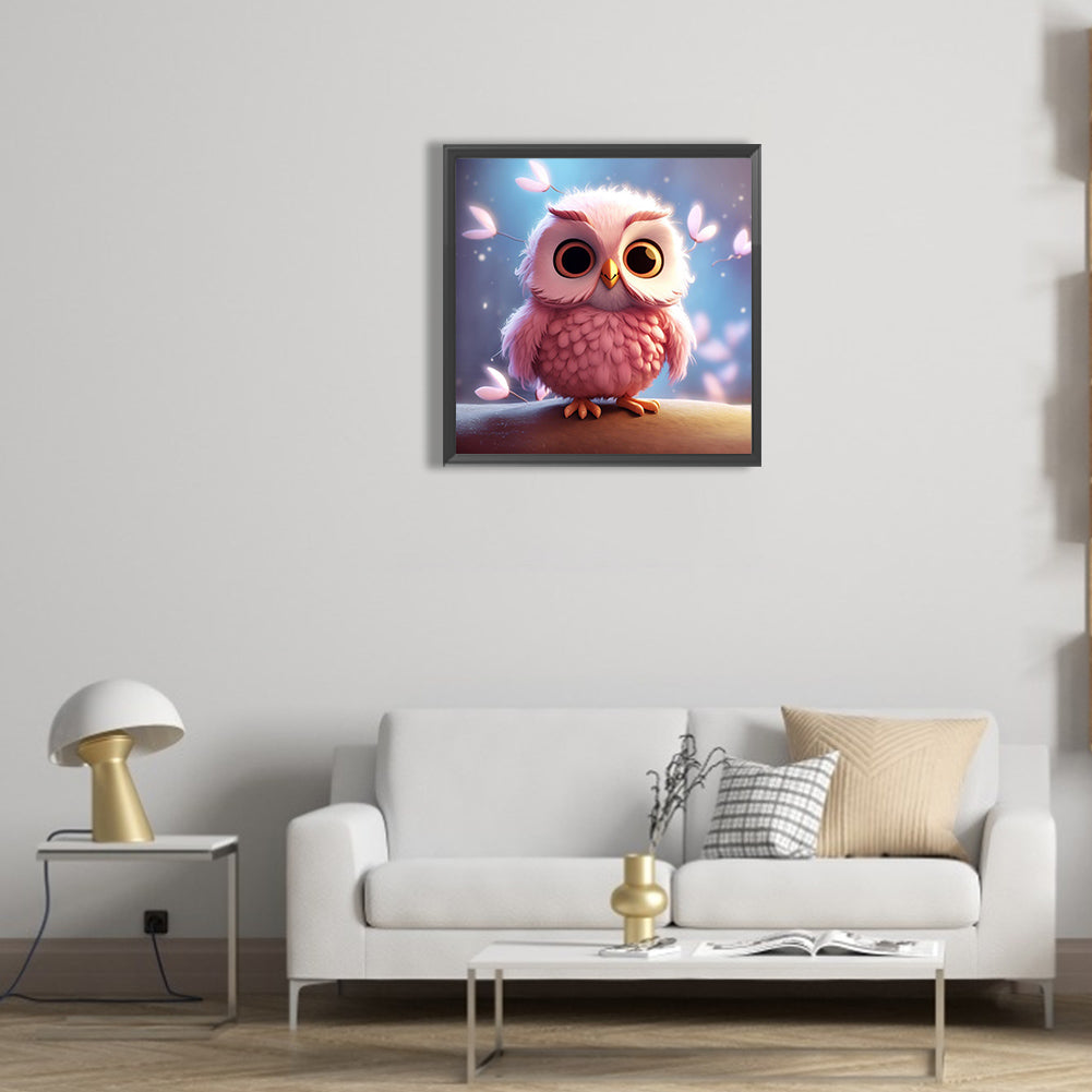 Cute Owl - Full Round Drill Diamond Painting 30*30CM