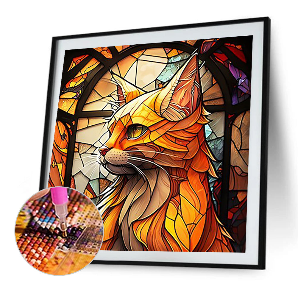 Cat - Full Round Drill Diamond Painting 35*35CM