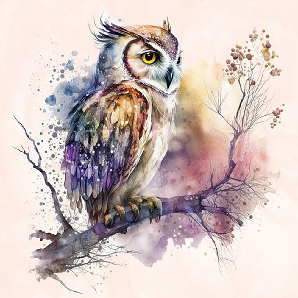 Owl - Full Round Drill Diamond Painting 35*35CM