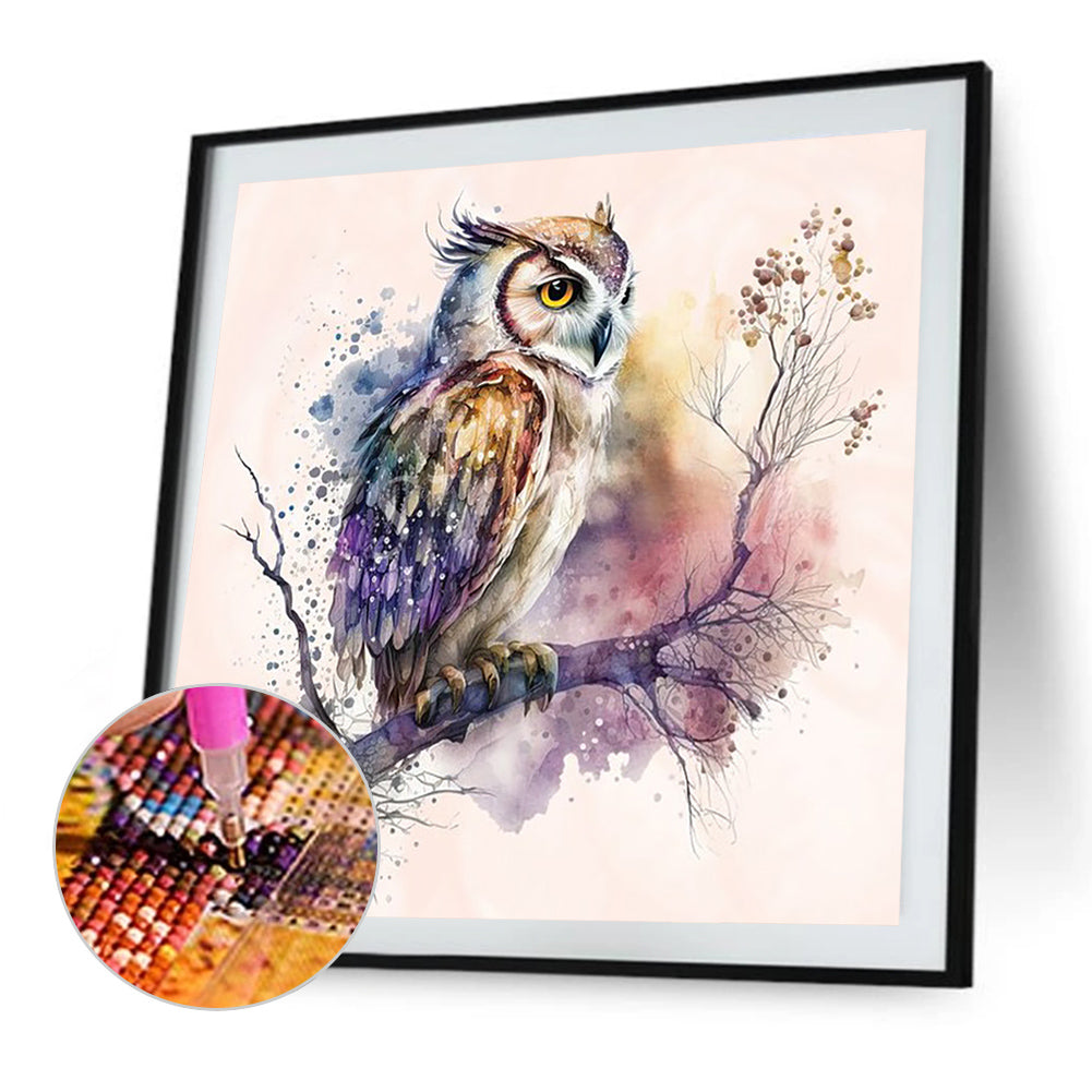 Owl - Full Round Drill Diamond Painting 35*35CM