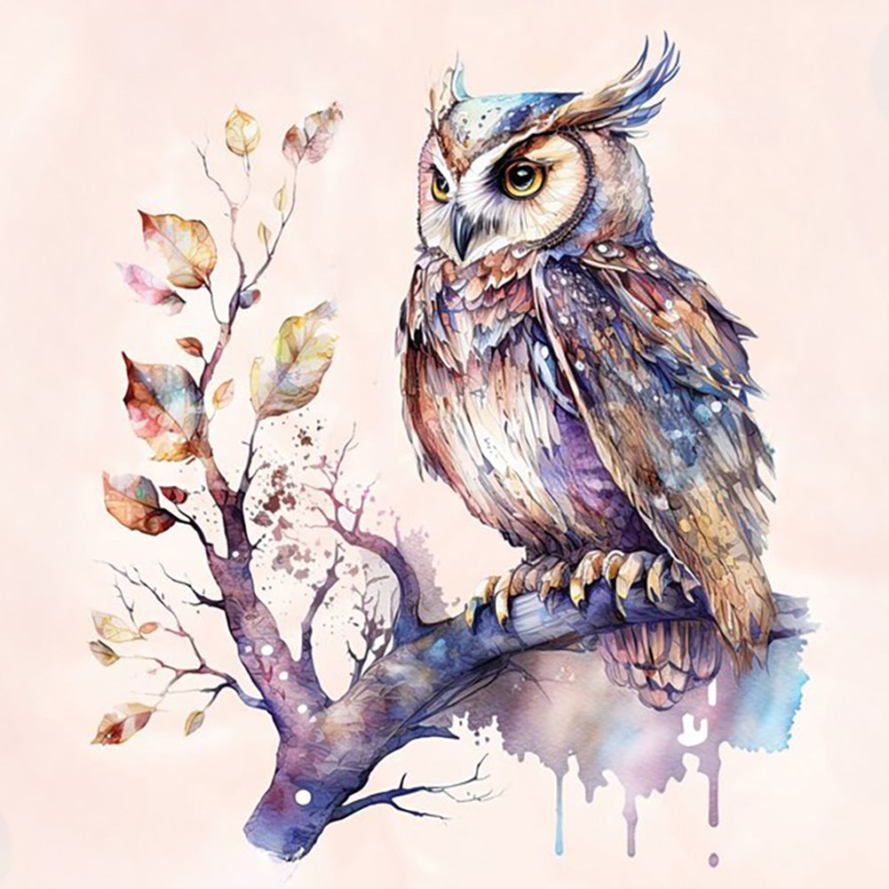Owl - Full Round Drill Diamond Painting 35*35CM