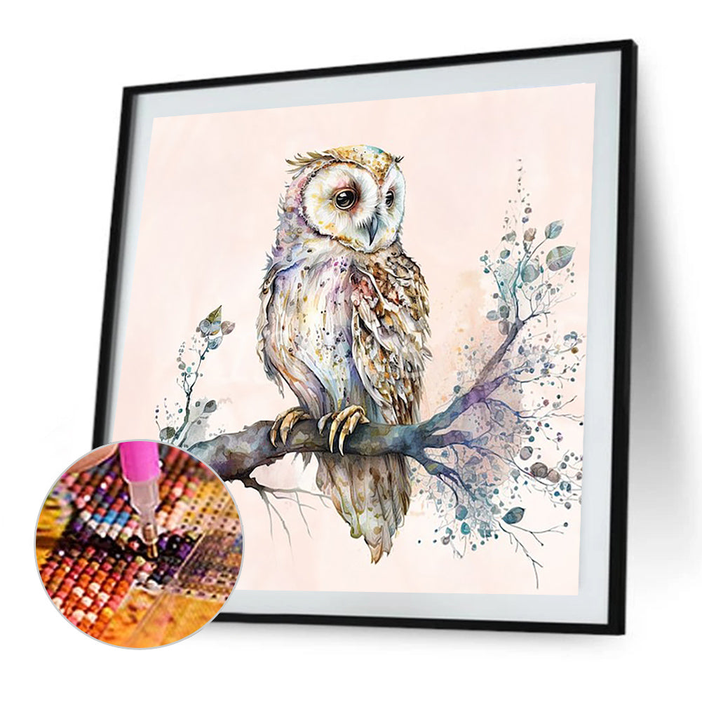 Owl - Full Round Drill Diamond Painting 35*35CM