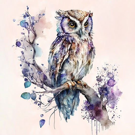 Owl - Full Round Drill Diamond Painting 35*35CM