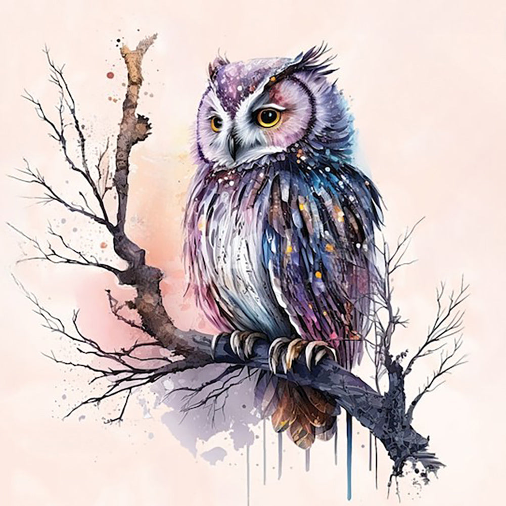 Owl - Full Round Drill Diamond Painting 35*35CM