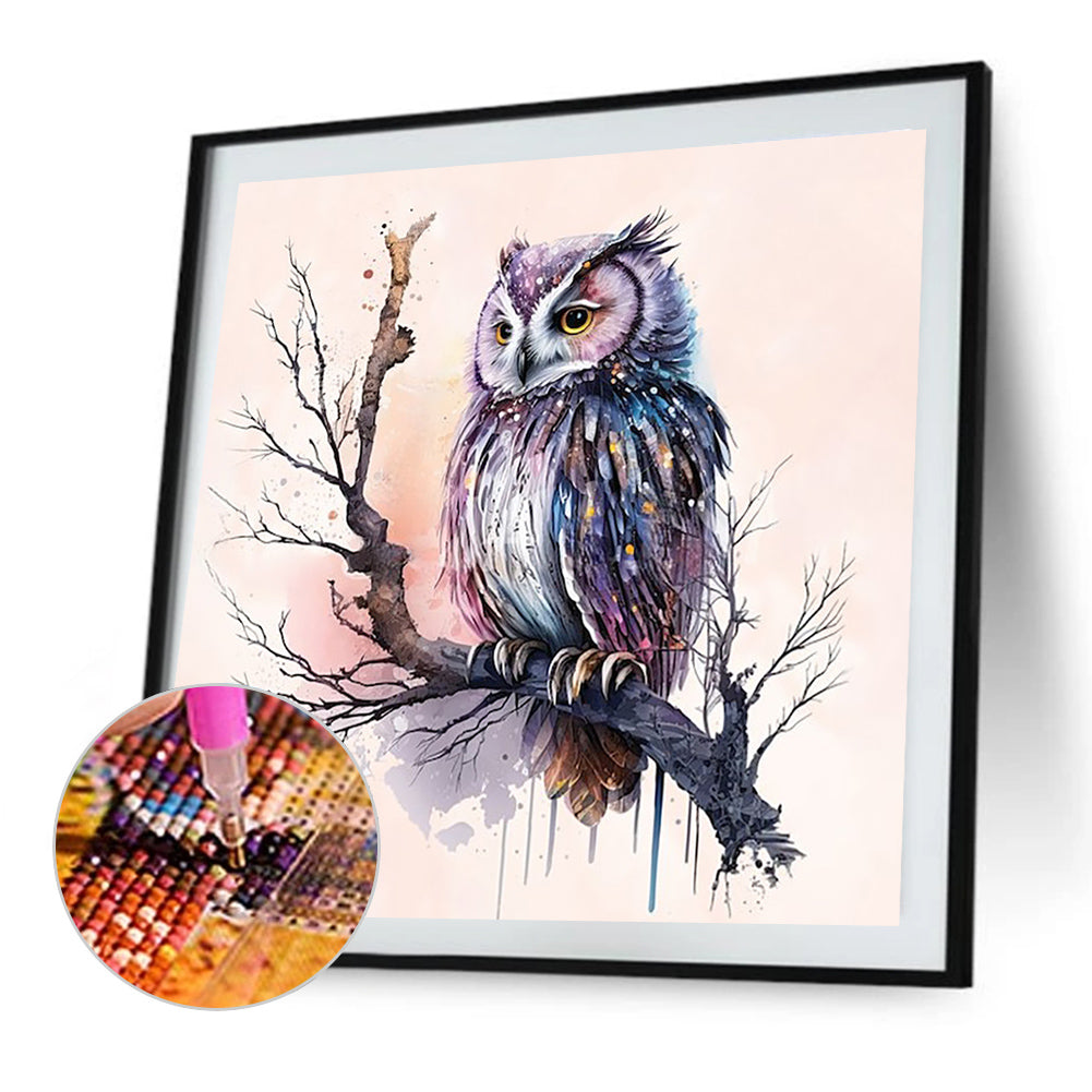 Owl - Full Round Drill Diamond Painting 35*35CM