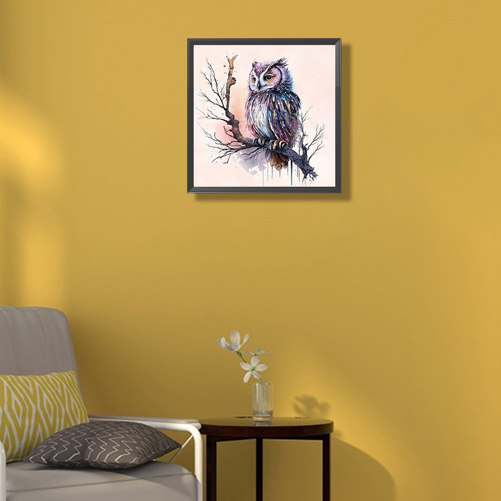 Owl - Full Round Drill Diamond Painting 35*35CM