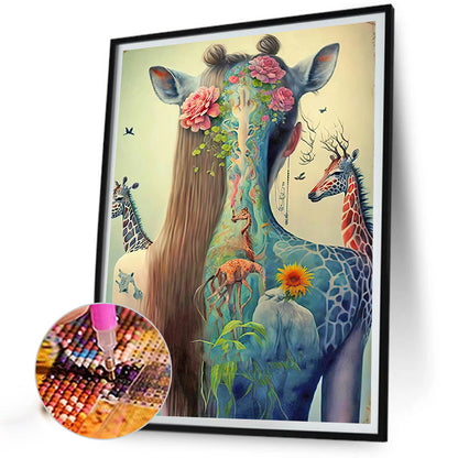 Animal Girl - Full Round Drill Diamond Painting 40*50CM