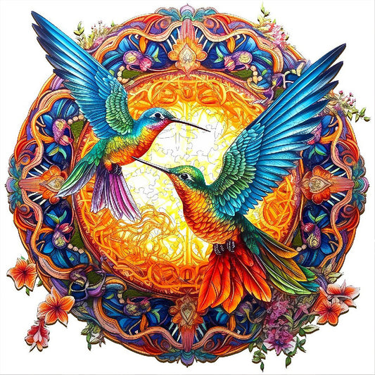 Hummingbird Medal Flower And Bird - Full Round Drill Diamond Painting 35*35CM