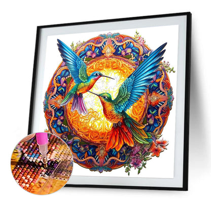 Hummingbird Medal Flower And Bird - Full Round Drill Diamond Painting 35*35CM
