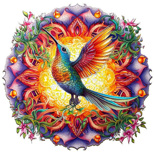 Hummingbird Medal Flower And Bird - Full Round Drill Diamond Painting 35*35CM