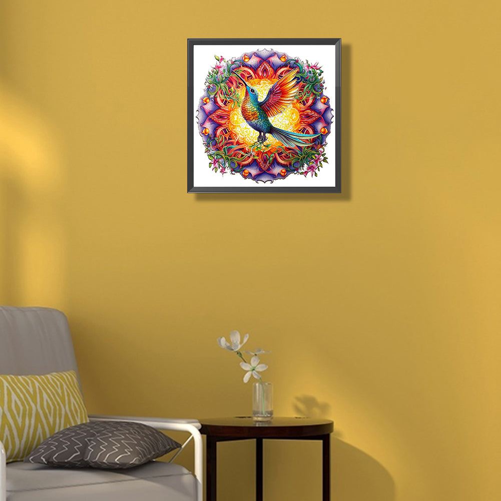 Hummingbird Medal Flower And Bird - Full Round Drill Diamond Painting 35*35CM