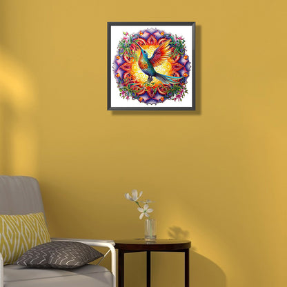 Hummingbird Medal Flower And Bird - Full Round Drill Diamond Painting 35*35CM