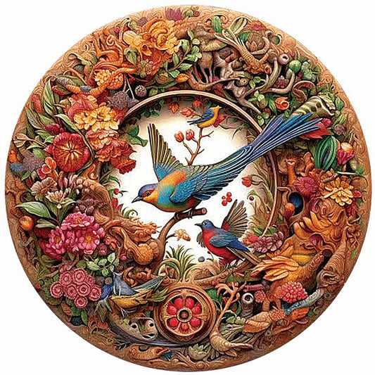 Hummingbird Medal Flower And Bird - Full Round Drill Diamond Painting 35*35CM