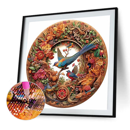 Hummingbird Medal Flower And Bird - Full Round Drill Diamond Painting 35*35CM