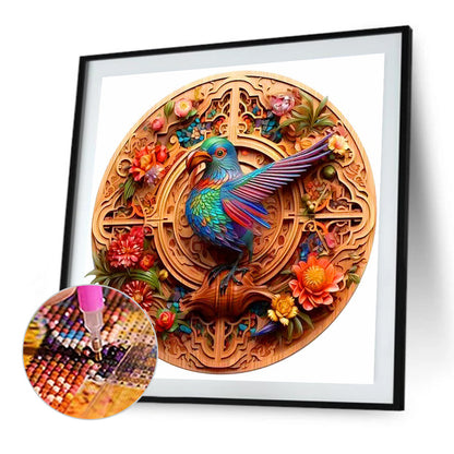 Parrot Round Card Flowers And Birds - Full Round Drill Diamond Painting 35*35CM