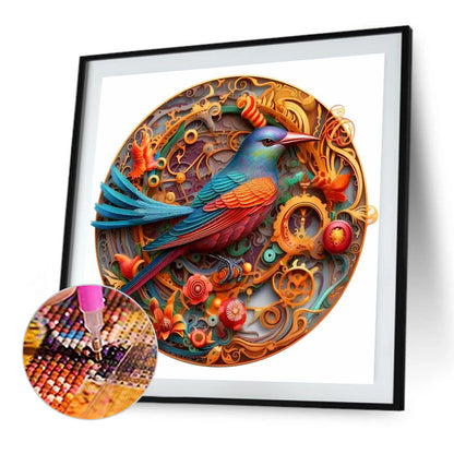 Hummingbird Medal Flower And Bird - Full Round Drill Diamond Painting 35*35CM