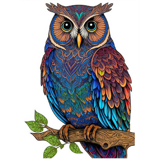 Owl - Full Round Drill Diamond Painting 30*40CM