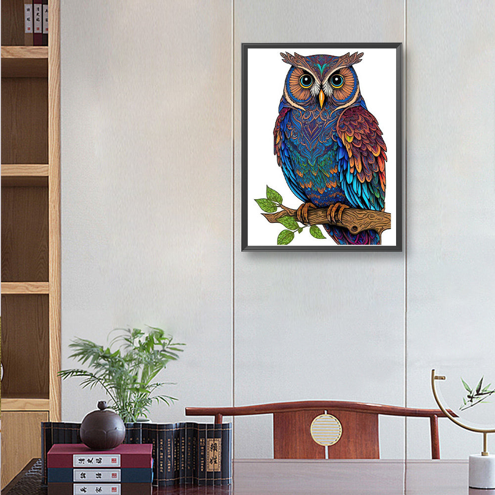 Owl - Full Round Drill Diamond Painting 30*40CM