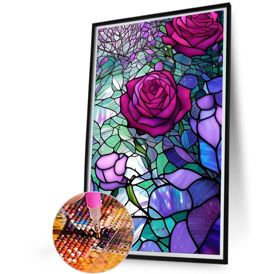 Glass Painted Rose - Full Round Drill Diamond Painting 40*60CM