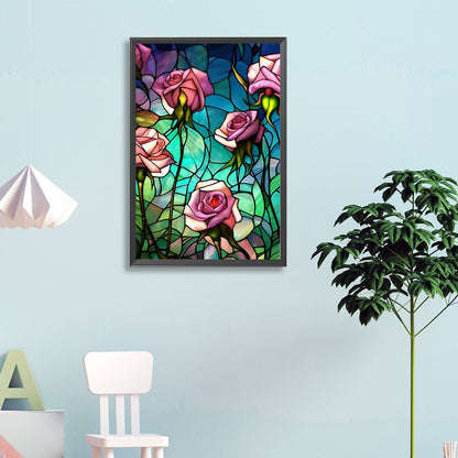 Glass Painted Rose - Full Round Drill Diamond Painting 40*60CM