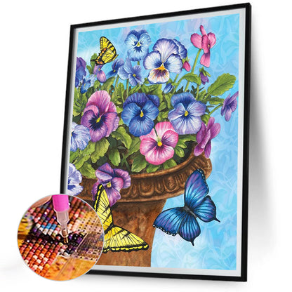 Butterfly Violet - Full Round Drill Diamond Painting 30*40CM