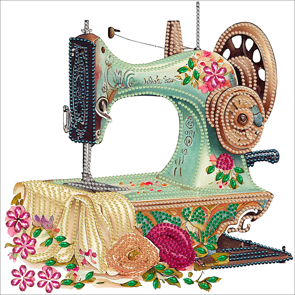 Vintage Sewing Machine - Special Shaped Drill Diamond Painting 30*30CM