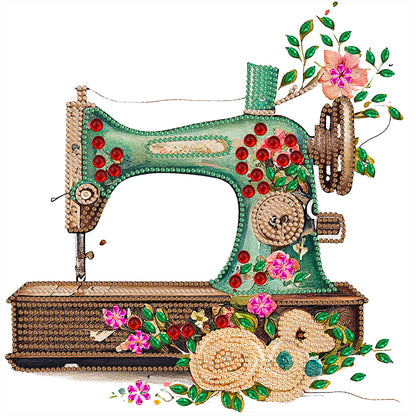 Vintage Sewing Machine - Special Shaped Drill Diamond Painting 30*30CM