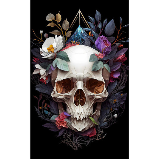 Skull Flowers - AB Dril Square Diamond Painting 30*50CM