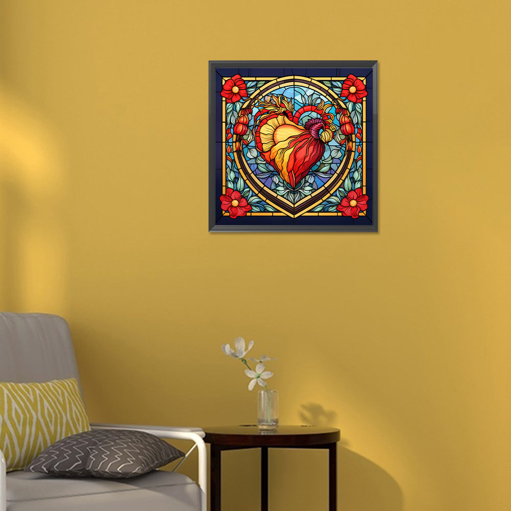 Sincere Heart Glass Painting - Full Round Drill Diamond Painting 30*30CM