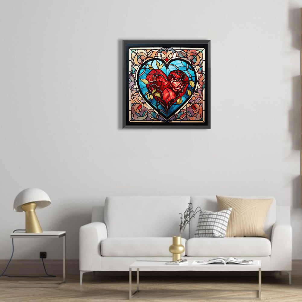 Sincere Heart Glass Painting - Full Round Drill Diamond Painting 30*30CM