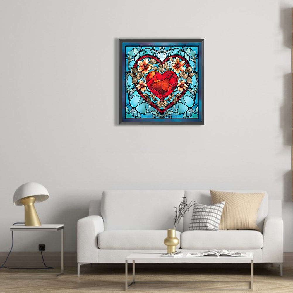 Sincere Heart Glass Painting - Full Round Drill Diamond Painting 30*30CM