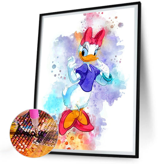 Watercolor Disney Daisy Duck - Full Round Drill Diamond Painting 30*40CM
