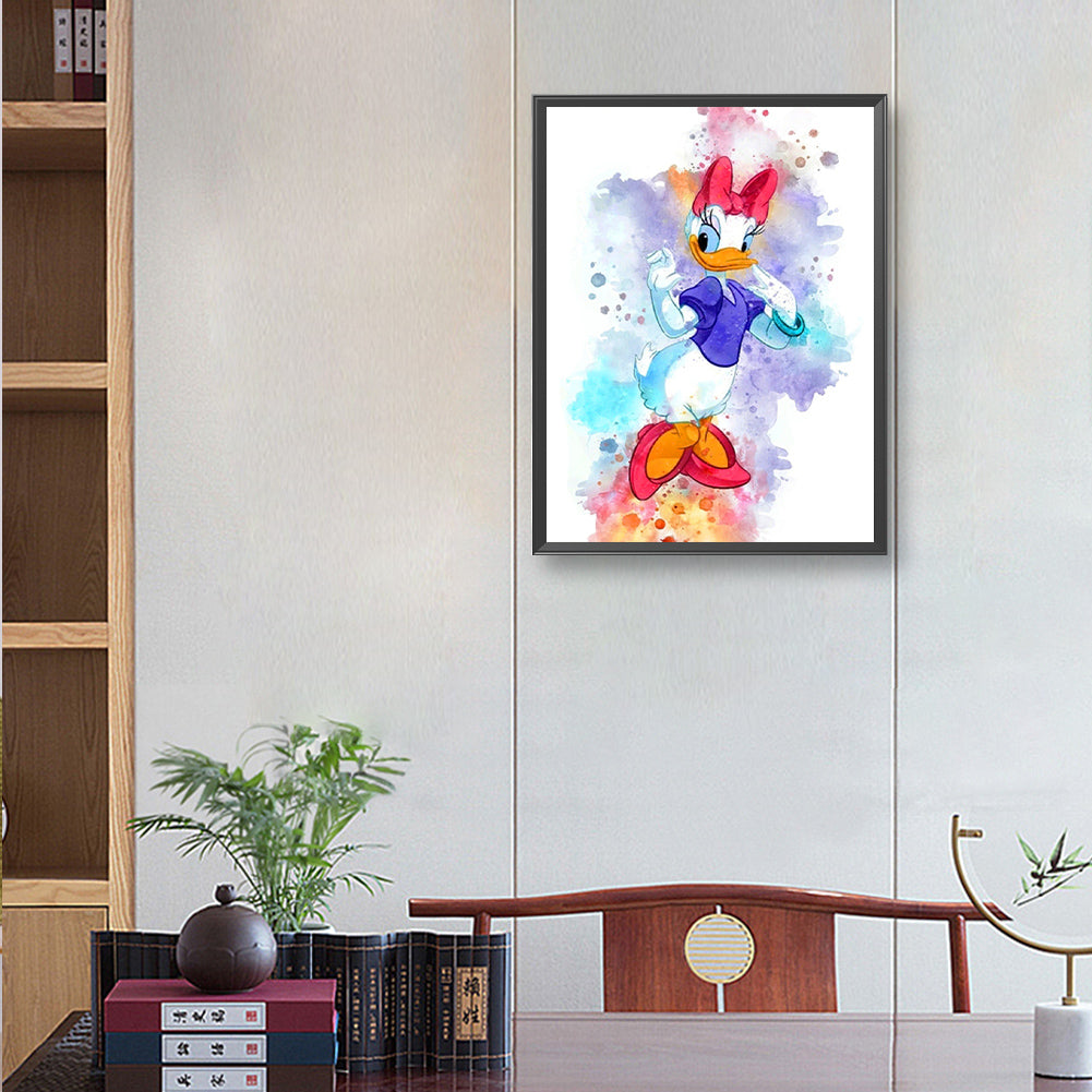 Watercolor Disney Daisy Duck - Full Round Drill Diamond Painting 30*40CM