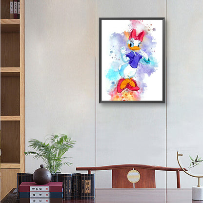 Watercolor Disney Daisy Duck - Full Round Drill Diamond Painting 30*40CM
