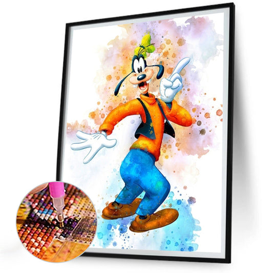 Watercolor Disney Goofy - Full Round Drill Diamond Painting 30*40CM