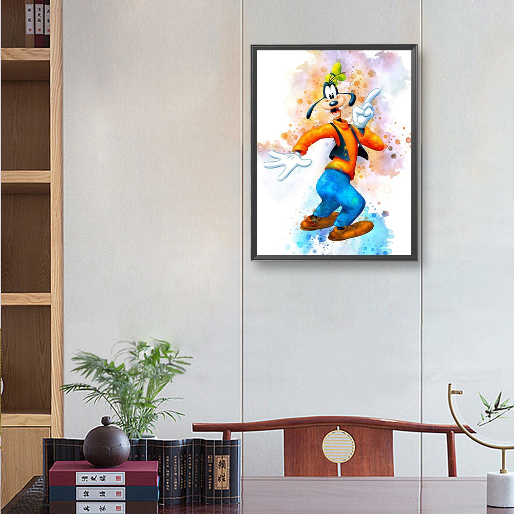 Watercolor Disney Goofy - Full Round Drill Diamond Painting 30*40CM