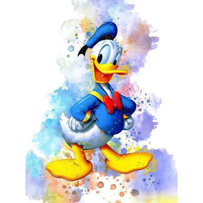 Watercolor Disney Donald Duck - Full Round Drill Diamond Painting 30*40CM