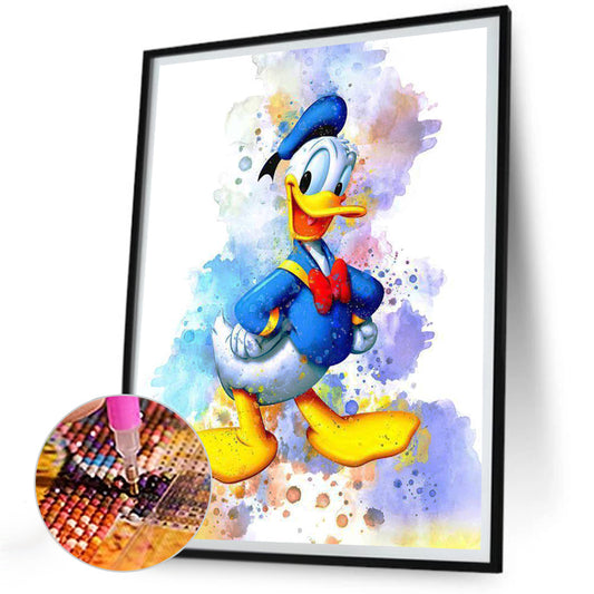 Watercolor Disney Donald Duck - Full Round Drill Diamond Painting 30*40CM