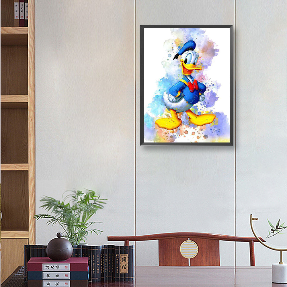 Watercolor Disney Donald Duck - Full Round Drill Diamond Painting 30*40CM