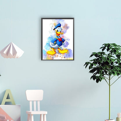 Watercolor Disney Donald Duck - Full Round Drill Diamond Painting 30*40CM